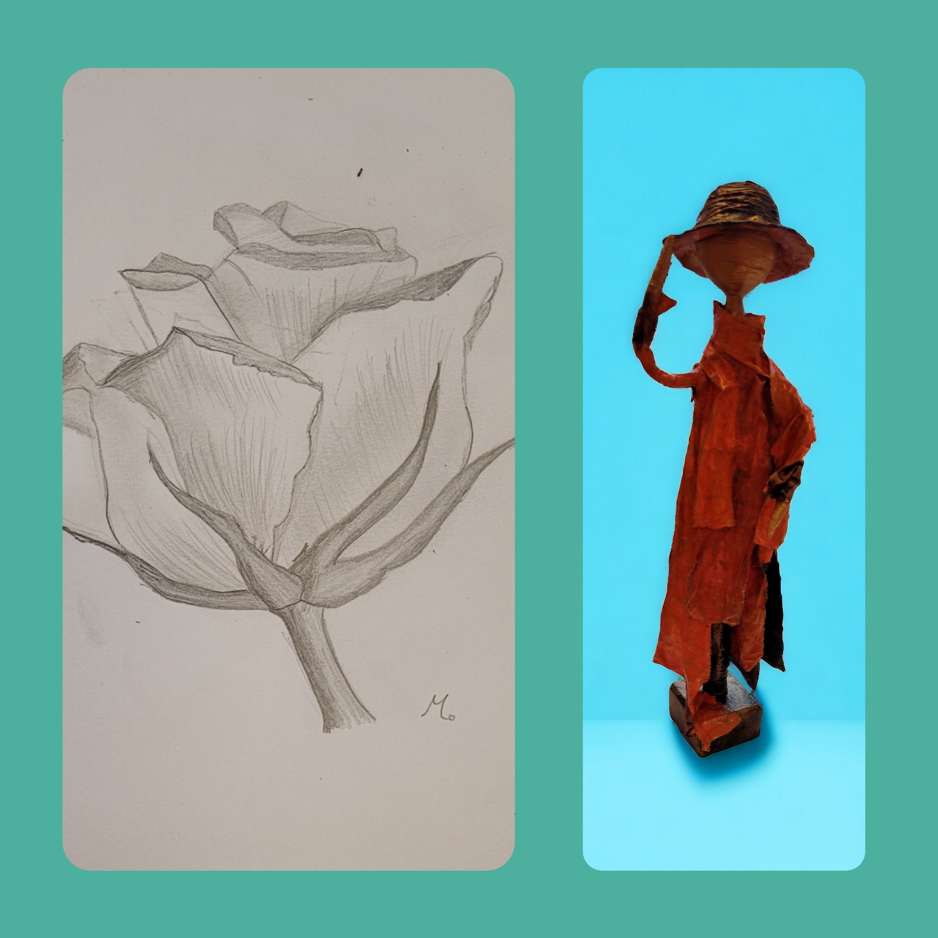 Rose og skulptur